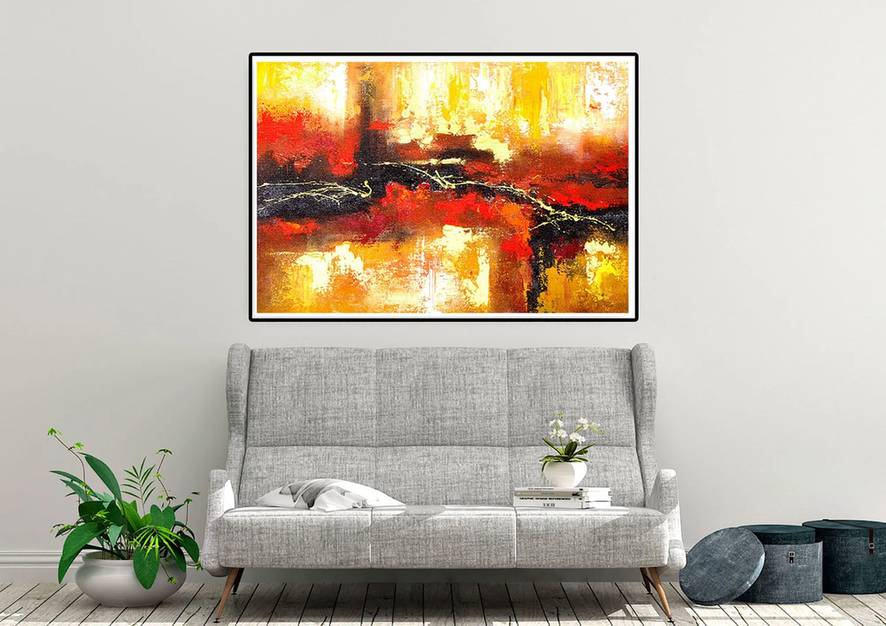 Contemporary Coloful Entryway - luxury oversized wall art for villa